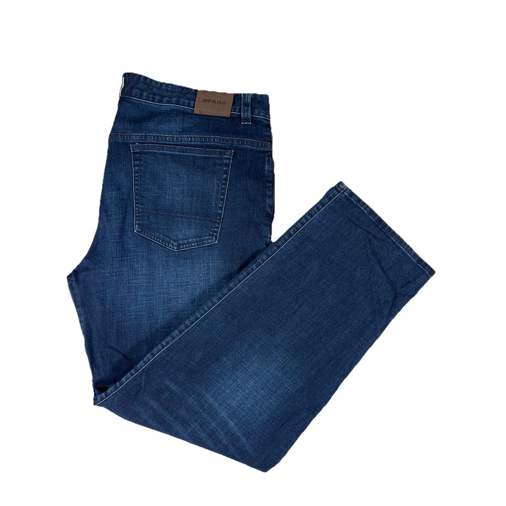 Prana Dark Wash Denim Straight Leg Jeans‎ Men's Sz 40x32 (42x33.5) Stretch